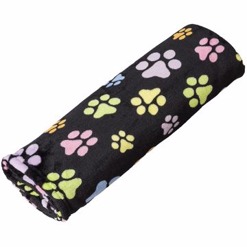 Picture of 30X40 IN. BLANKET WITH RAINBOW PAW DESIGNS - BLACK