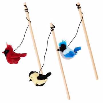 Picture of 18 IN. SONGBIRD TEASER WAND - ASSORTED PLUSH BIRDS