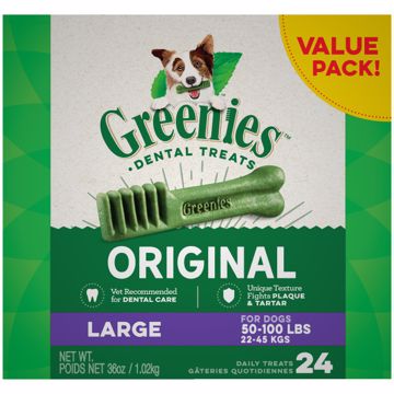 Picture of 36 OZ. LARGE GREENIES DENTAL CHEWS VALUE PACK - 24 CT.