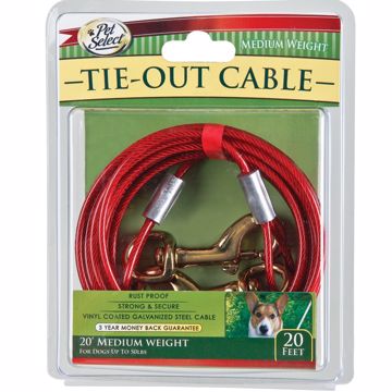 Picture of 20 FT. PET SELECT VINYL COATED STEEL CABLE DOG TIE OUT - MED