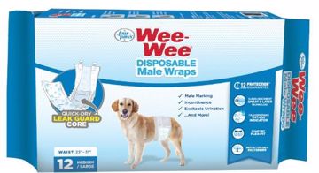 Picture of 12 PK. MED/LG. WEE-WEE DISPOSABLE MALE DOG WRAPS