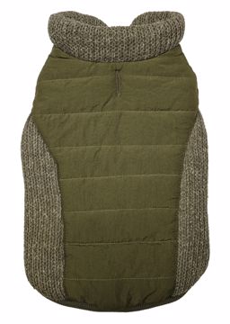 Picture of XL. SWEATER TRIM PUFFY COAT - OLIVE