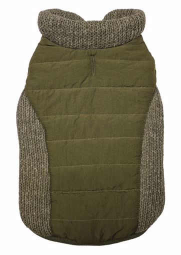 Picture of XL. SWEATER TRIM PUFFY COAT - OLIVE