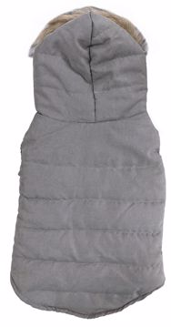 Picture of SM. VELVETY PUFFER COAT - GRAY