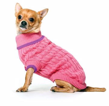 Picture of XXXS. CLASSIC CABLE SWEATER - PINK