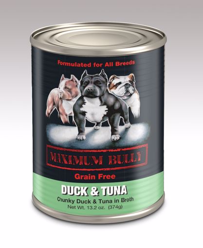 Picture of 12/13.2 OZ. MAXIMUM BULLY GF CHUNKY DUCK/TUNA IN BROTH