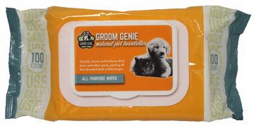 Picture of 100 PK. GROOM GENIE ALL PURPOSE WIPES SOFT PACK WITH LID
