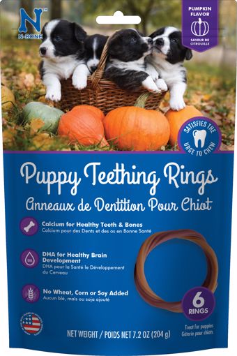 Picture of 6 PK. PUPPY TEETHING RINGS - PUMPKIN