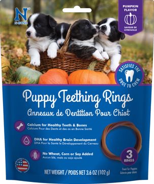 Picture of 3 PK. PUPPY TEETHING RINGS - PUMPKIN