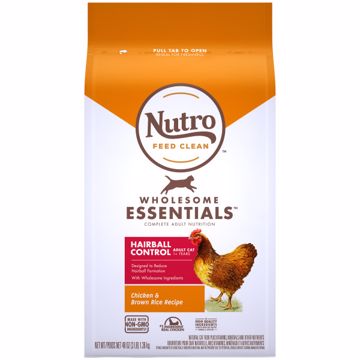Picture of 3 LB. NUTRO ADULT CAT HAIRBALL CONTROL CHKN/WHOLE BRN RICE