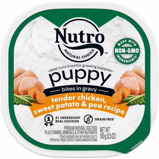 Picture of 24/3.5 OZ. NUTRO PUPPY CHICKEN/SWT POTATO/PEA BITES IN GRAVY