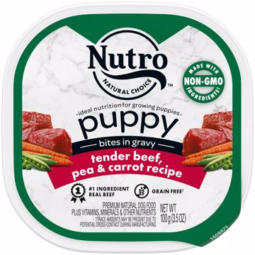 Picture of 24/3.5 OZ. NUTRO PUPPY TENDER BEEF/PEA/CARROT BITES IN GRAVY