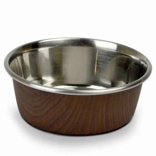 Picture of 2.25 CUP DURAPET WOODGRAIN BOWL - DARK BROWN