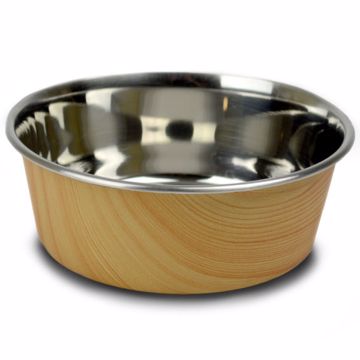 Picture of 4 CUP DURAPET WOODGRAIN BOWL - LIGHT BROWN