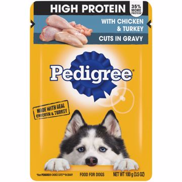 Picture of 16/3.5 OZ. HIGH PROTEIN WET DOG POUCH IN GRAVY - CHKN/TURKEY