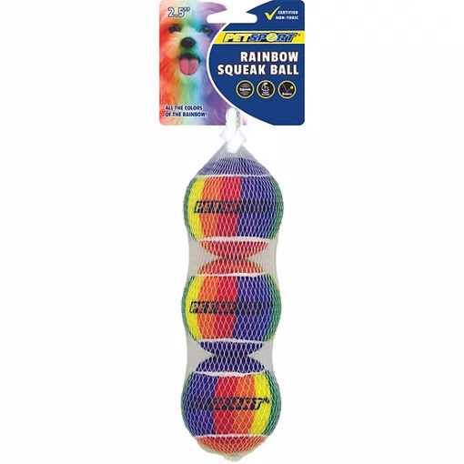 Picture of 2.5 IN. RAINBOW SQUEAK BALL - 3PK