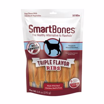 Picture of 10 PK. SMART BONE RIB - CHICKEN, BEEF, AND PORK