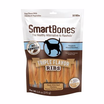Picture of 10 PK. SMART BONE RIB - PEANUT BUTTER, BEEF AND CHICKEN