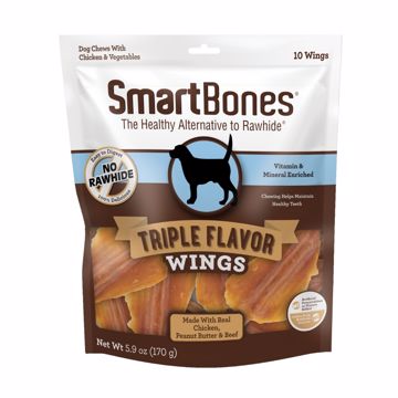 Picture of 10 PK. SMART BONE WING - PEANUT BUTTER, BEEF AND CHICKEN