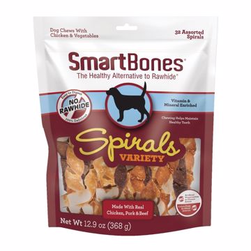 Picture of 32 PK. SMART BONE SPIRALS -  CHICKEN, PORK, AND BEEF