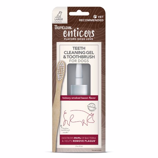 Picture of 2 OZ. ENTICERS TEETH GEL/TOOTHBRUSH - LG DOG - HICK/BACON