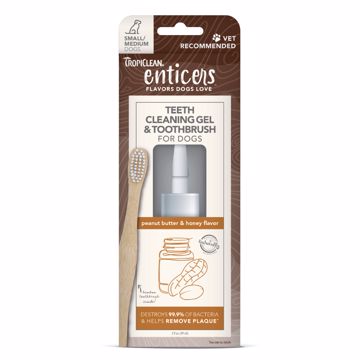 Picture of 2 OZ. ENTICERS TEETH GEL/TOOTHBRUSH - S/M DOG - PB/HONEY