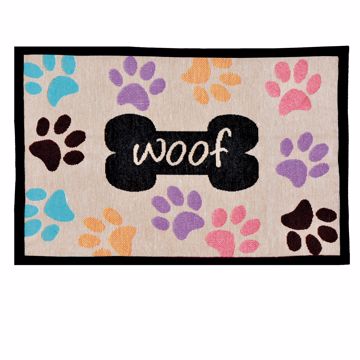 Picture of 12 IN. X 19 IN. WOOF WITH MULTI PAWS FASHION MAT