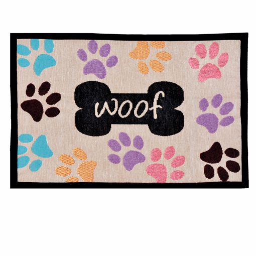 Picture of 12 IN. X 19 IN. WOOF WITH MULTI PAWS FASHION MAT