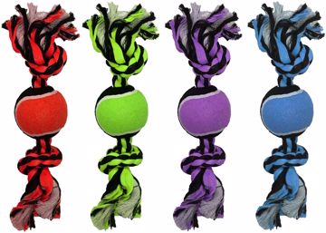 Picture of 10 IN. NUTS FOR KNOTS - TWO KNOT ROPE WITH TENNIS BALL