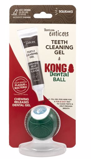 Picture of ENTICERS KONG DENTAL BALL KIT - MED. DOGS - BEEF BRISKET