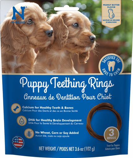 Picture of 3 PK. PUPPY TEETHING RINGS - PEANUT BUTTER