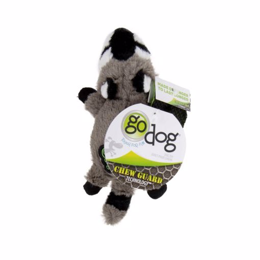 Picture of XS. GODOG FLATZ SQUEAKY W/CHEWGUARD - GREY RACCOON