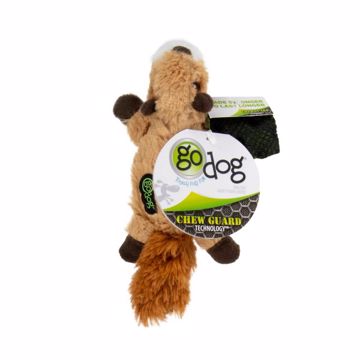 Picture of XS. GODOG FLATZ SQUEAKY W/CHEWGUARD - BROWN SQUIRREL