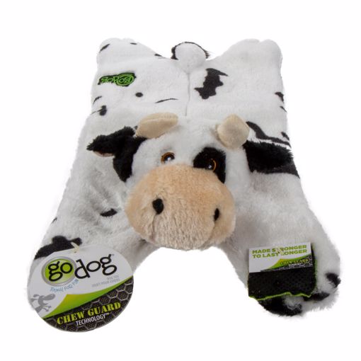 Picture of LG. GODOG BARNYARD BUDDIES SQUEAKY W/CHEW GUARD TECH - COW