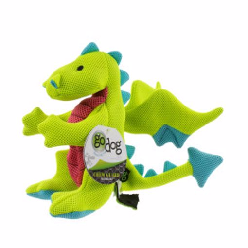 Picture of LG. GODOG DRAGONS DOUBLE CHEW GUARD SQUEAKY PLUSH DOG TOY