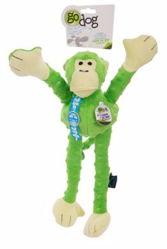 Picture of LG. GODOG CRAZY TUGS SQUEAKY W/CHEWGUARD - GREEN MONKEY