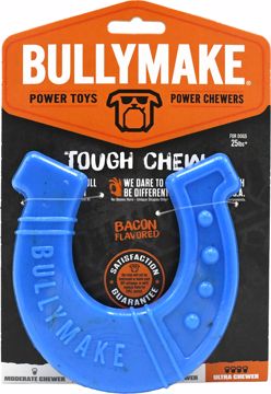 Picture of BULLYMAKE NYLON BLUE HORSESHOE - BACON FLAVORED