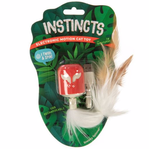 Picture of SNEAKY SPINNER USB RECHARGEABLE CAT TOY W/FEATHER TAIL