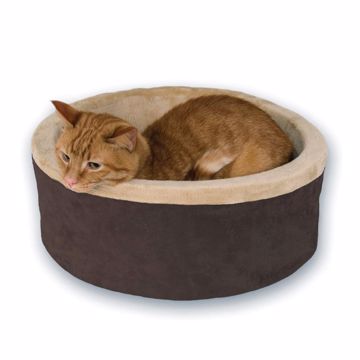 Picture of 16 IN. SM. 4 WATT THERMO INDOOR KITTY BED - MOCHA/TAN