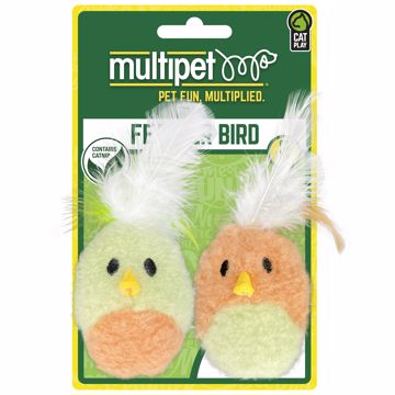Picture of 5 IN. 2 PK. FEATHER BIRDS WITH CATNIP - ASST. COLORS