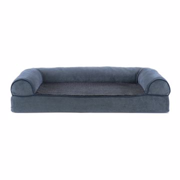 Picture of MED. FAUX FLEECE & CHENILLE ORTHO. SOFA BED - ORION BLUE