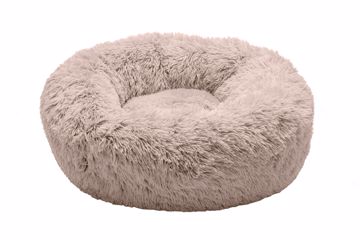 Picture of SM. CALMING CUDDLER LONG FUR DONUT BED - TAUPE
