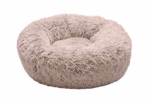 Picture of SM. CALMING CUDDLER LONG FUR DONUT BED - TAUPE