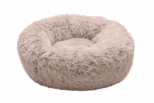 Picture of LG. CALMING CUDDLER LONG FUR DONUT BED - TAUPE
