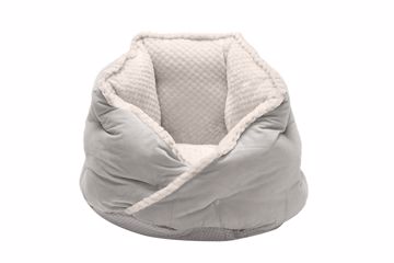 Picture of SM. MINKY FAUX FUR & VELVET CALMING HUG BED - SILVER GRAY