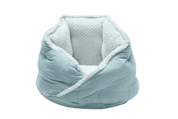 Picture of SM. MINKY FAUX FUR & VELVET CALMING HUG BED - AQUAMARINE