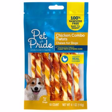Picture of PET PRIDE RAWHIDE-FREE CHICKEN TWISTS 10 PK.
