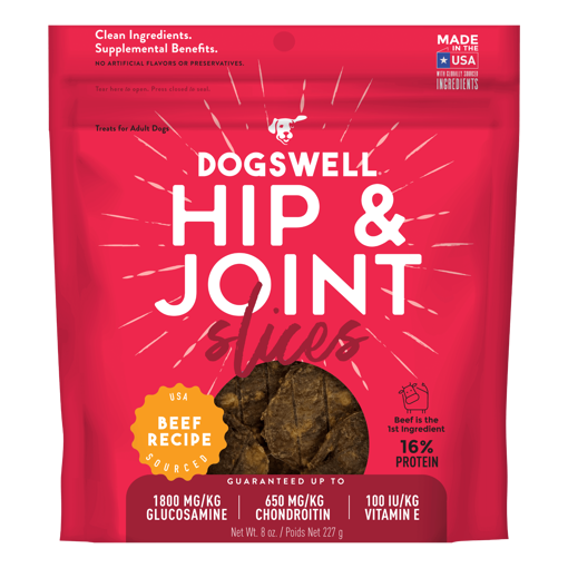 Picture of 8 OZ. DOGSWELL HIP & JOINT SLICES DOG TREATS - BEEF