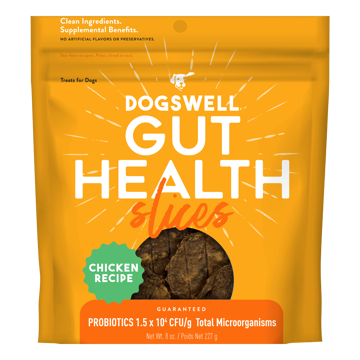 Picture of 8 OZ. DOGSWELL GUT HEALTH SLICES DOG TREATS - CHICKEN