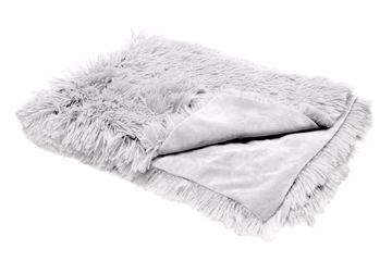 Picture of 30X20 IN. LONG FUR & VELVET BLANKET - MIST GRAY